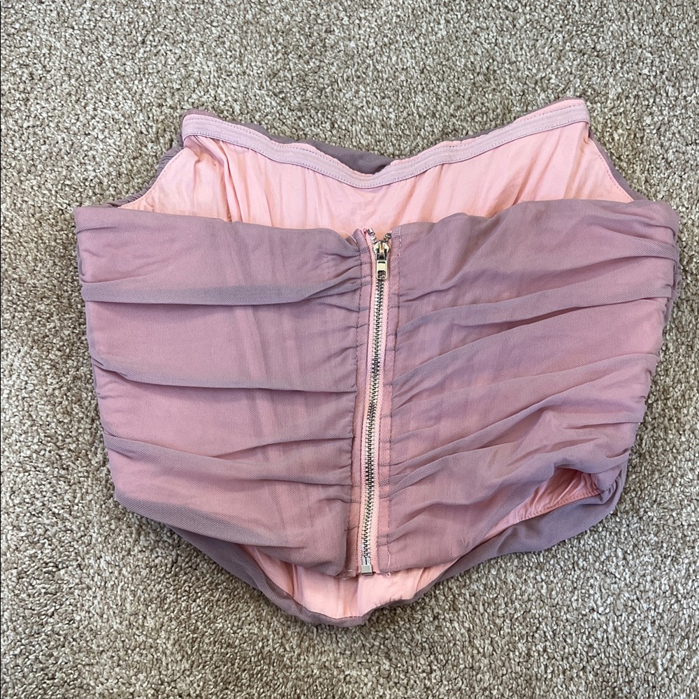 Chic Pink Ruched Mini Top - Picture 2 of 2